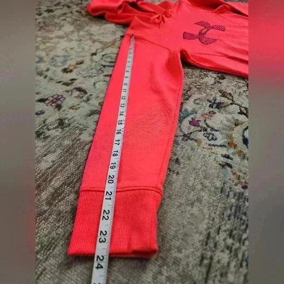 Under Armor Men's Neon Red Hoodie Sweatshirt, sz SM - Picture 6 of 14